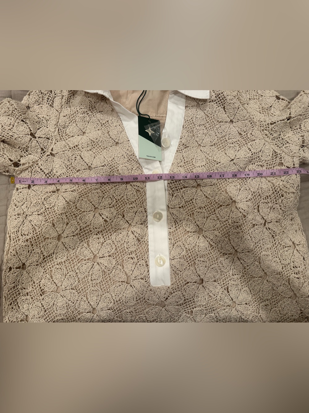 Tuckernuck Cream Crochet Shirt-Tunic Coverup - Picture 11 of 11